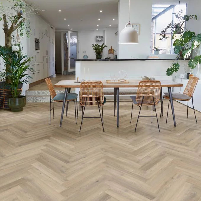 Herringbone Camaro Rigid Core Click LVT - Naked Blond Oak